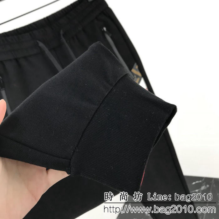 FENDI芬迪 19ss新款長褲 斜杠系列logo 數碼直噴壓膠LOGO工藝 原版高織精梳螺紋面料 高版本男女同款 ydi2223